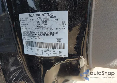 2008 Ford F-150 Fx4/Lariat/Xl/Xlt z USA, uszkodzony, nr VIN 1FTPX14V58FA29315